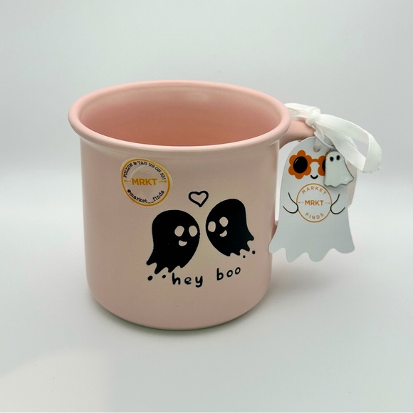 Hey Boo Mug by Mrkt Finds | Coffee cup | Pink Halloween mug by Market Finds - Picture 1 of 3